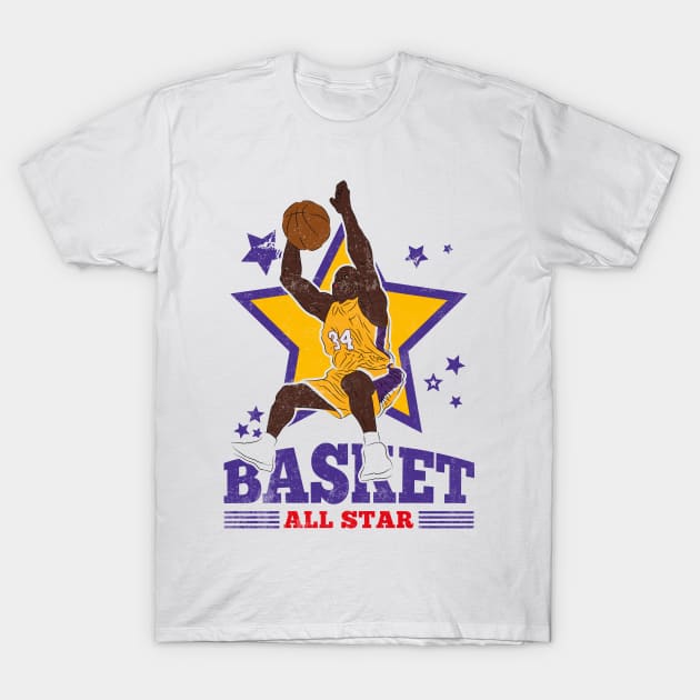 Oneal Basketball Shaq Attack Los Angeles 34 All Star T-Shirt by TEEWEB